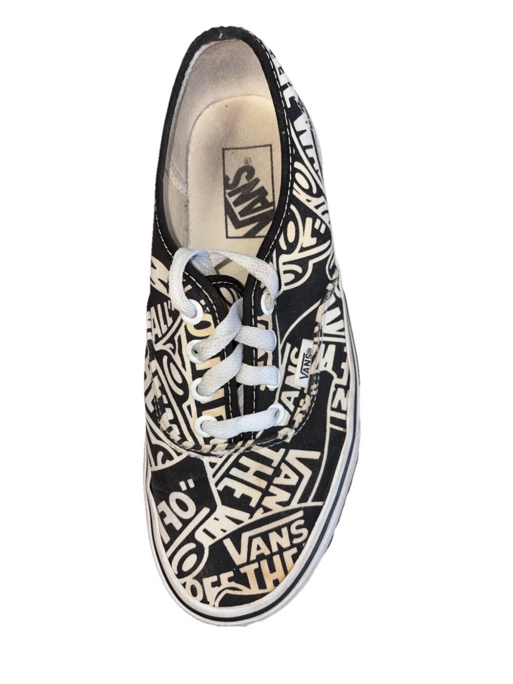 Vans Off The Wall OTF Repeat Black & White Graphic Logo Lace-Up Sneakers unisex - Picture 5 of 12